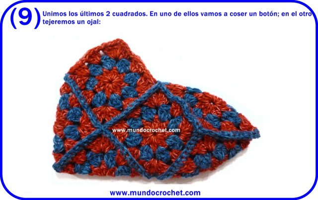 Patron pantuflas o zapatos a crochet o ganchillo de cuadrados granny con paso a paso
