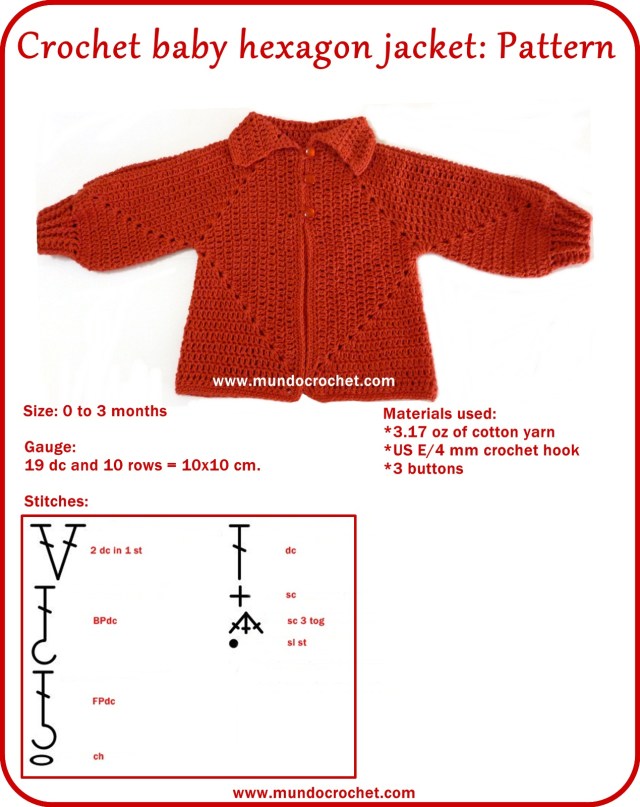 Crochet hexagon jacket/Crochet hexagon sweater