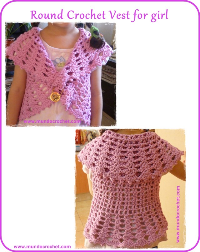 Round crochet vest for girl