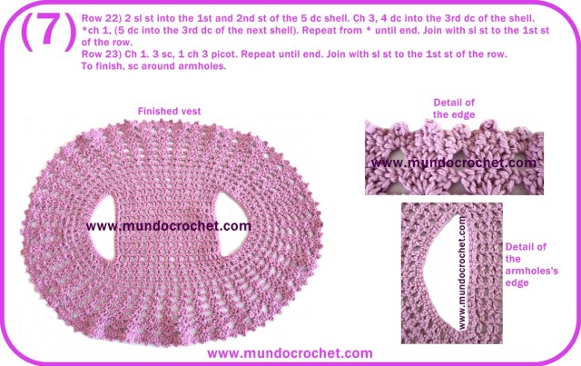 Round crochet vest for girl