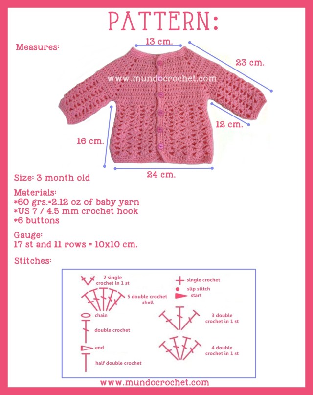 Baby crochet cardigan or sweater