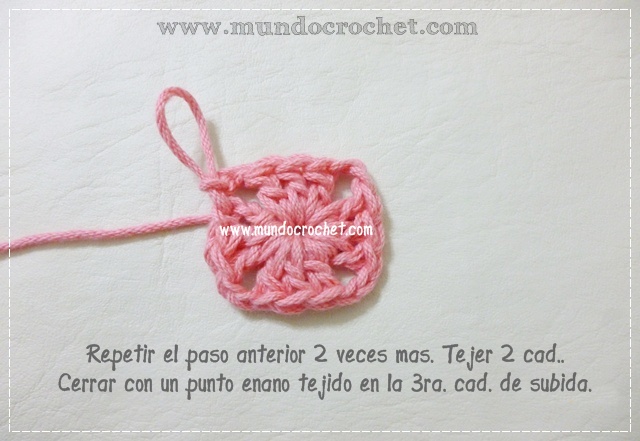 Como tejer un cuadrado granny a crochet o ganchillo con patron y paso a paso