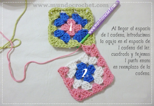 Como unir cuadrados granny a crochet o ganchillo paso a paso