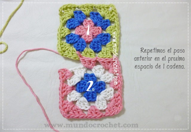 Como unir cuadrados granny a crochet o ganchillo paso a paso