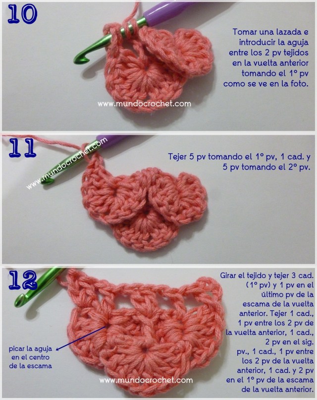 Como tejer el punto cocodrilo o escama a crochet o ganchillo paso a paso