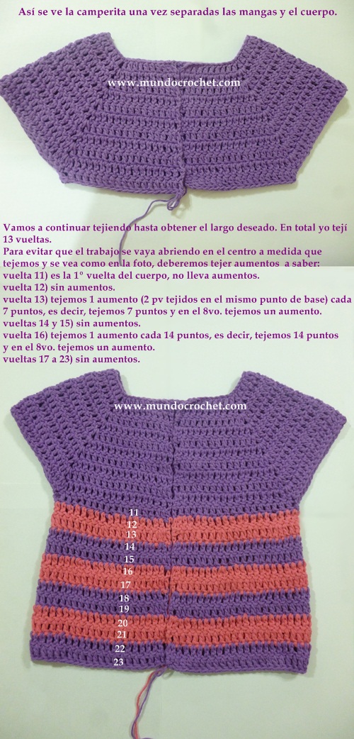Como tejer un saco-campera-cardigan-chambrita a crochet o ganchillo paso a paso