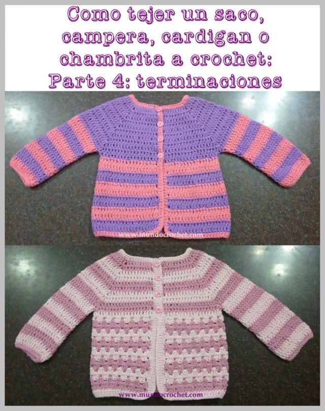 Como tejer un saco-campera-cardigan-chambrita a crochet o ganchillo paso a paso