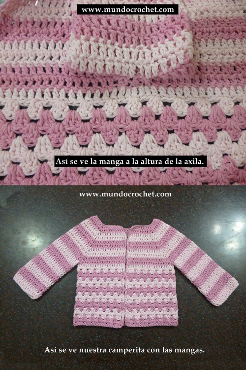 Como tejer un saco-campera-cardigan-chambrita a crochet o ganchillo paso a paso