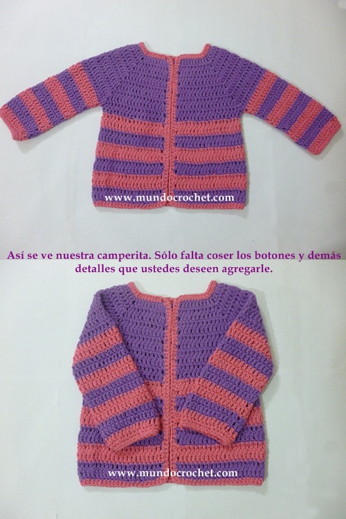 Como tejer un saco-campera-cardigan-chambrita a crochet o ganchillo paso a paso