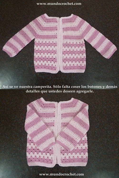 Como tejer un saco-campera-cardigan-chambrita a crochet o ganchillo paso a paso