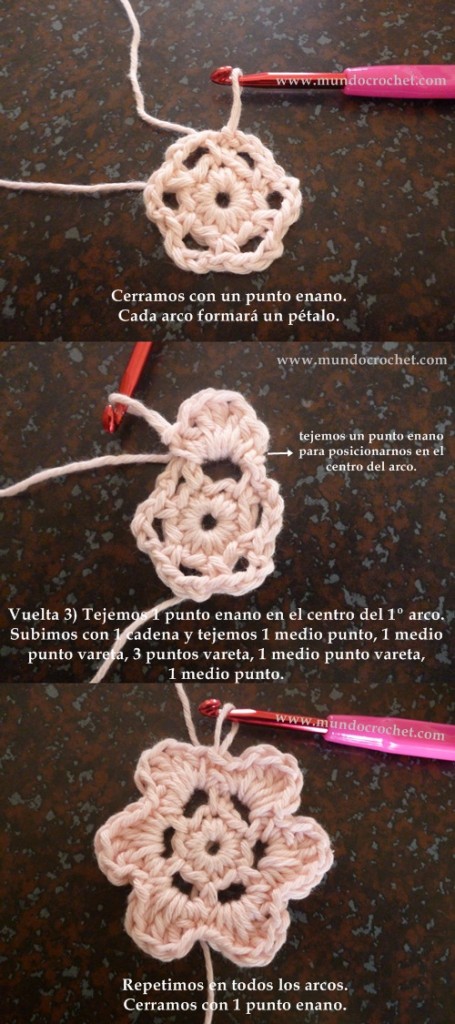 Como tejer una flor en capas a crochet o ganchillo paso a paso