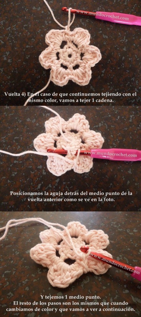Como tejer una flor en capas a crochet o ganchillo paso a paso