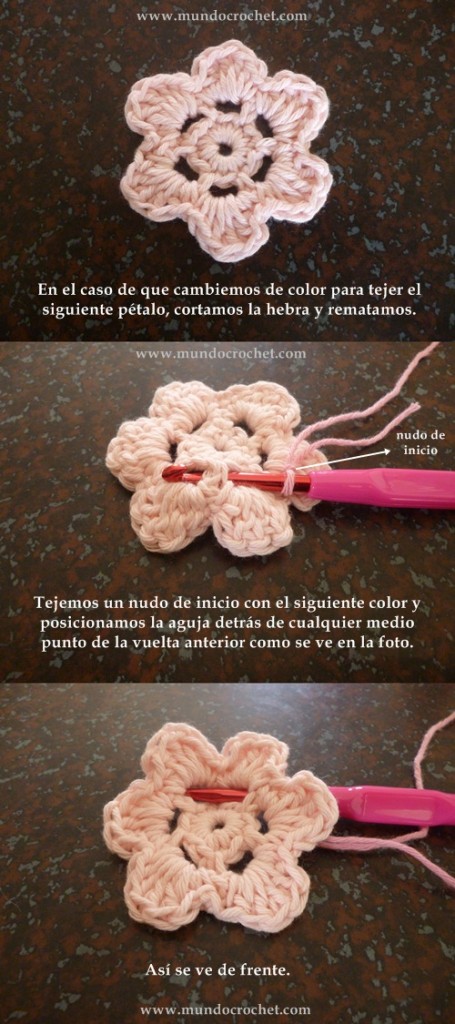 Como tejer una flor en capas a crochet o ganchillo paso a paso