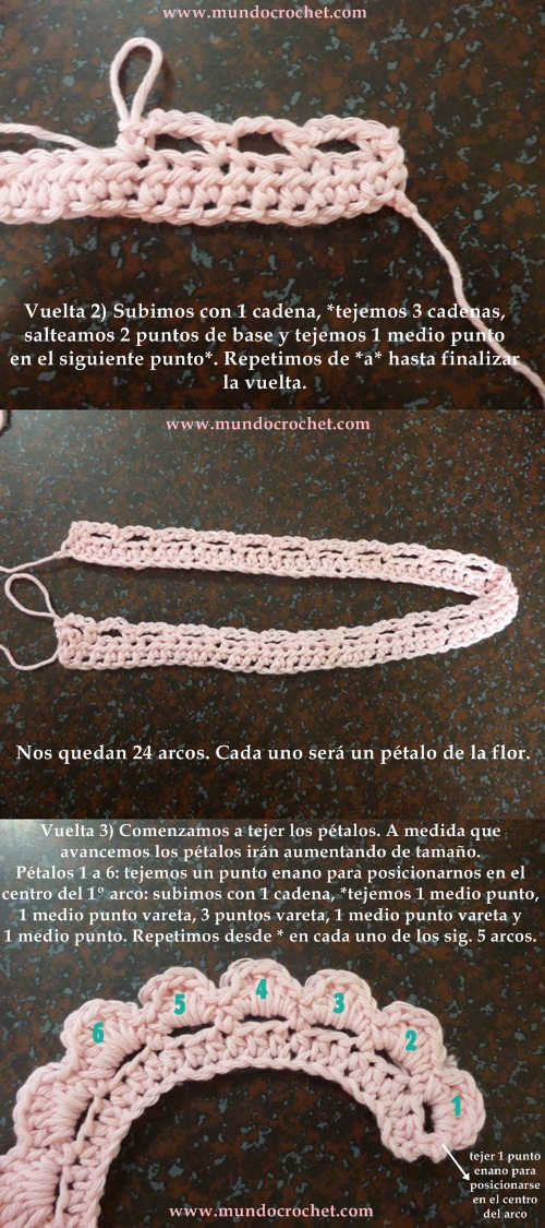 Como tejer una rosa o flor enrollada crochet o ganchillo paso a paso