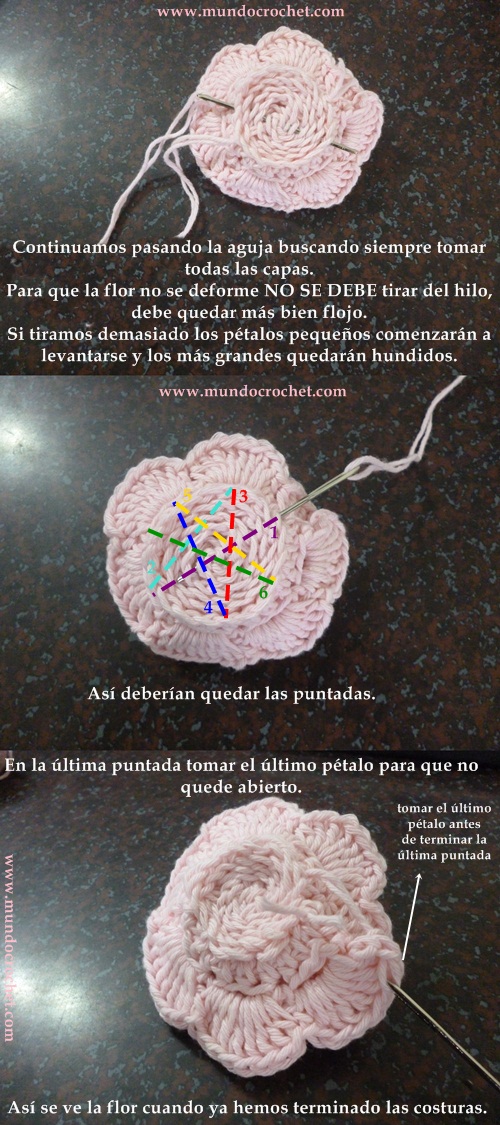 Como tejer una rosa o flor enrollada crochet o ganchillo paso a paso