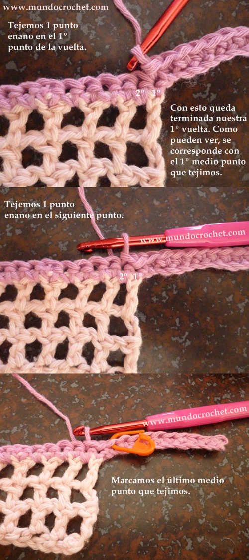 Como tejer el punto elastico en medio punto a crochet o ganchillo paso a paso