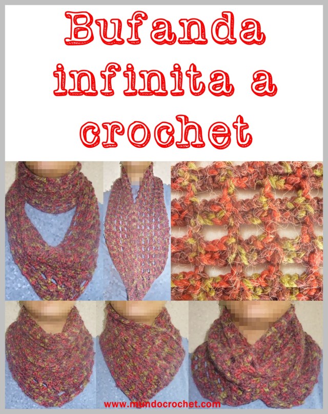 Patron bufanda infinita a crochet o ganchillo