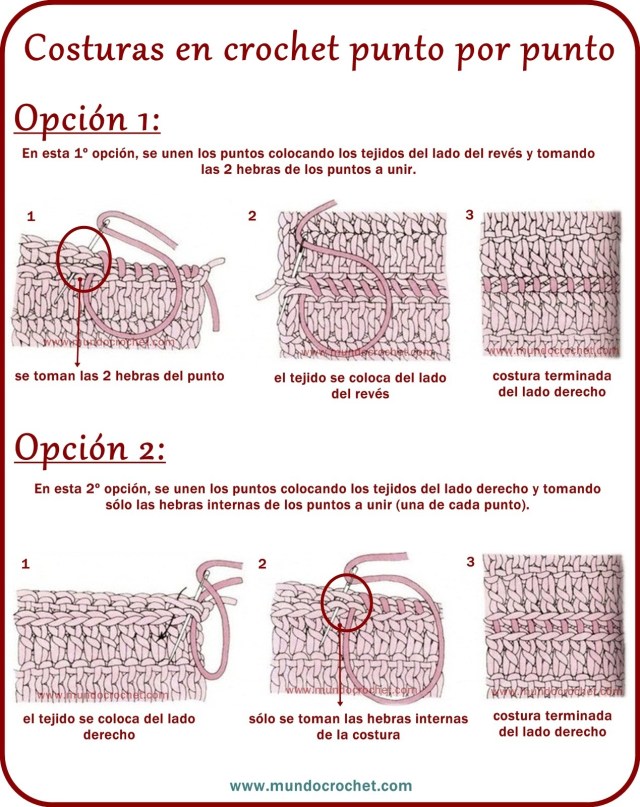 Como realizar uniones en crochet o ganchillo