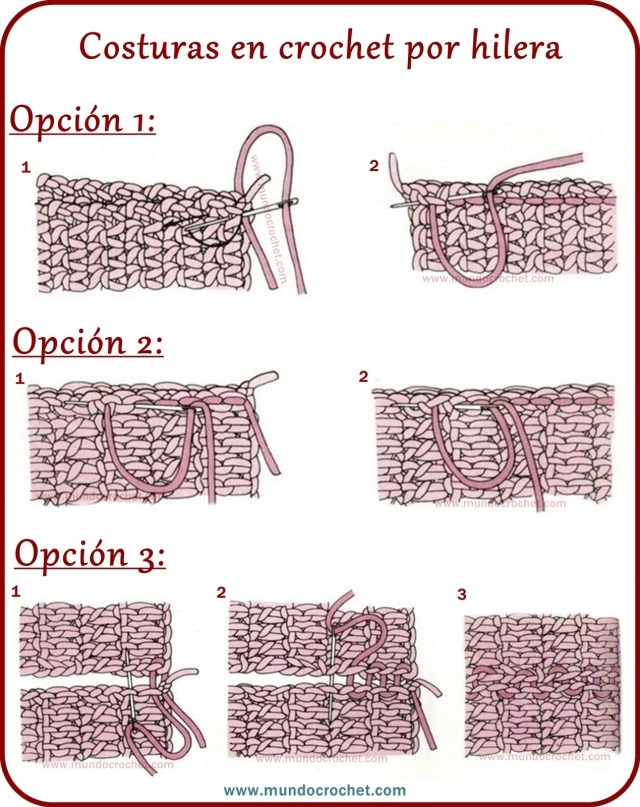 Como realizar uniones en crochet o ganchillo