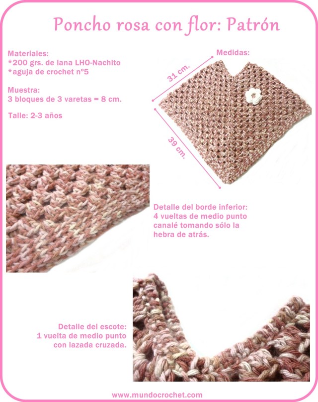 Patron poncho granny a crochet o ganchillo