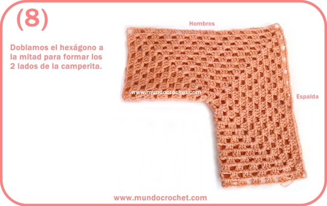 Patron campera o saquito tejida con 2 hexagonos a crochet o ganchillo con paso a paso o tutorial