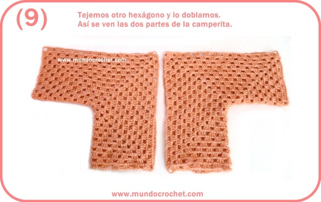Patron campera o saquito tejida con 2 hexagonos a crochet o ganchillo con paso a paso o tutorial