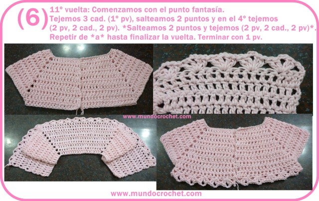 Patron saquito o Camperita a crochet o ganchillo con paso a paso