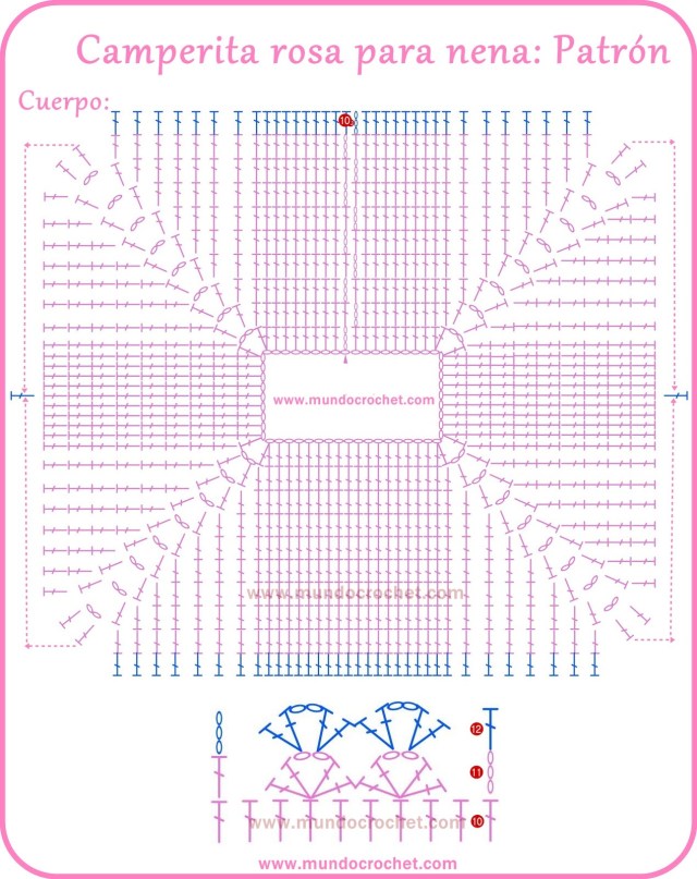 Patron saquito o Camperita a crochet o ganchillo con paso a paso