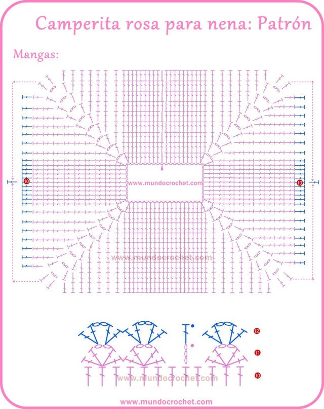 Patron saquito o Camperita a crochet o ganchillo con paso a paso