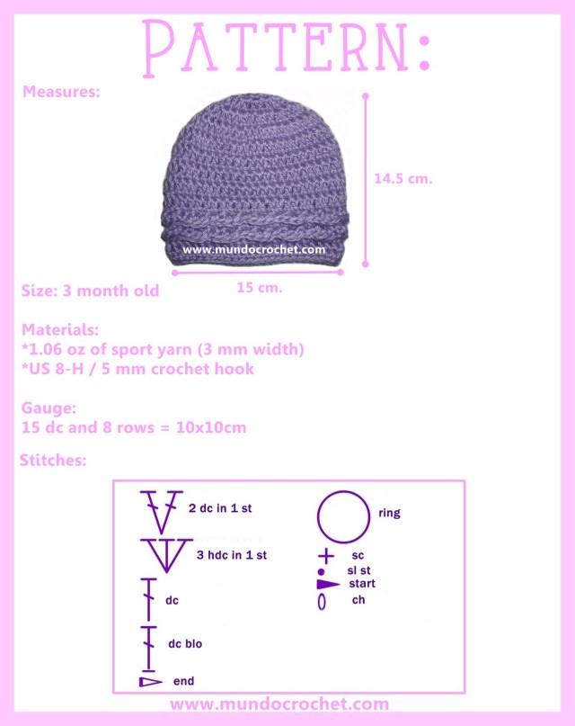 Simple baby crochet hat