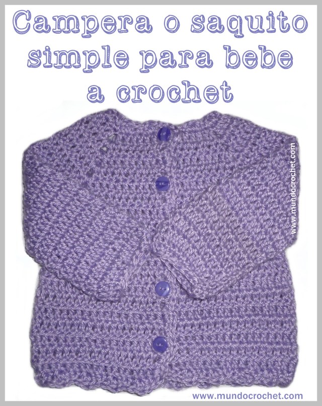Patron saquito o camperita simple para bebe a crochet o ganchillo