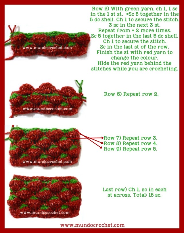 Crochet strawberry stitch