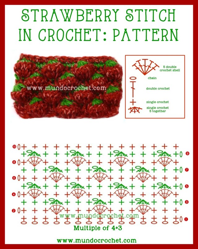 Crochet strawberry stitch