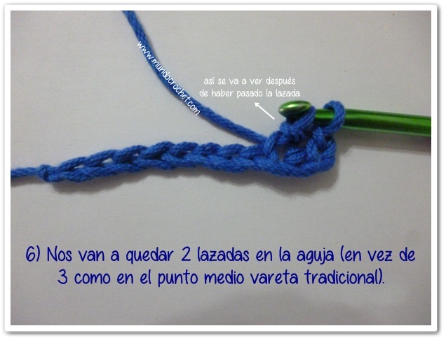 Como tejer el Medio punto vareta y el punto vareta inclinados o en espiga a crochet o ganchillo-herringbone half double crochet