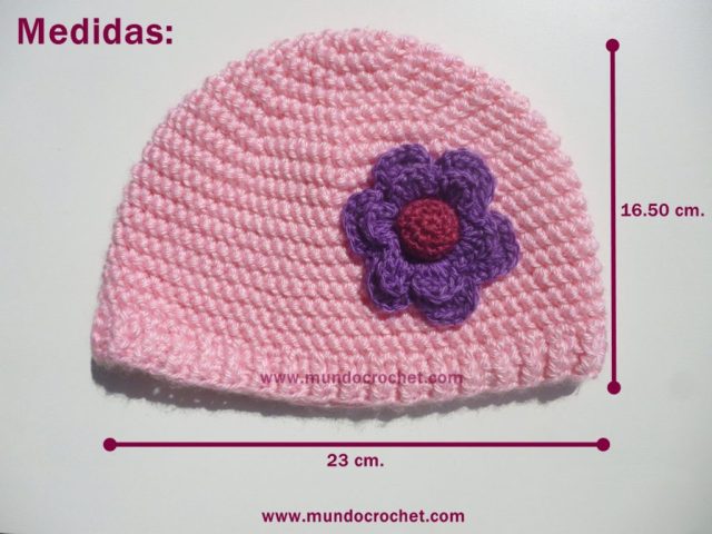 Patron gorro en punto media vareta inclinado a crochet o ganchillo