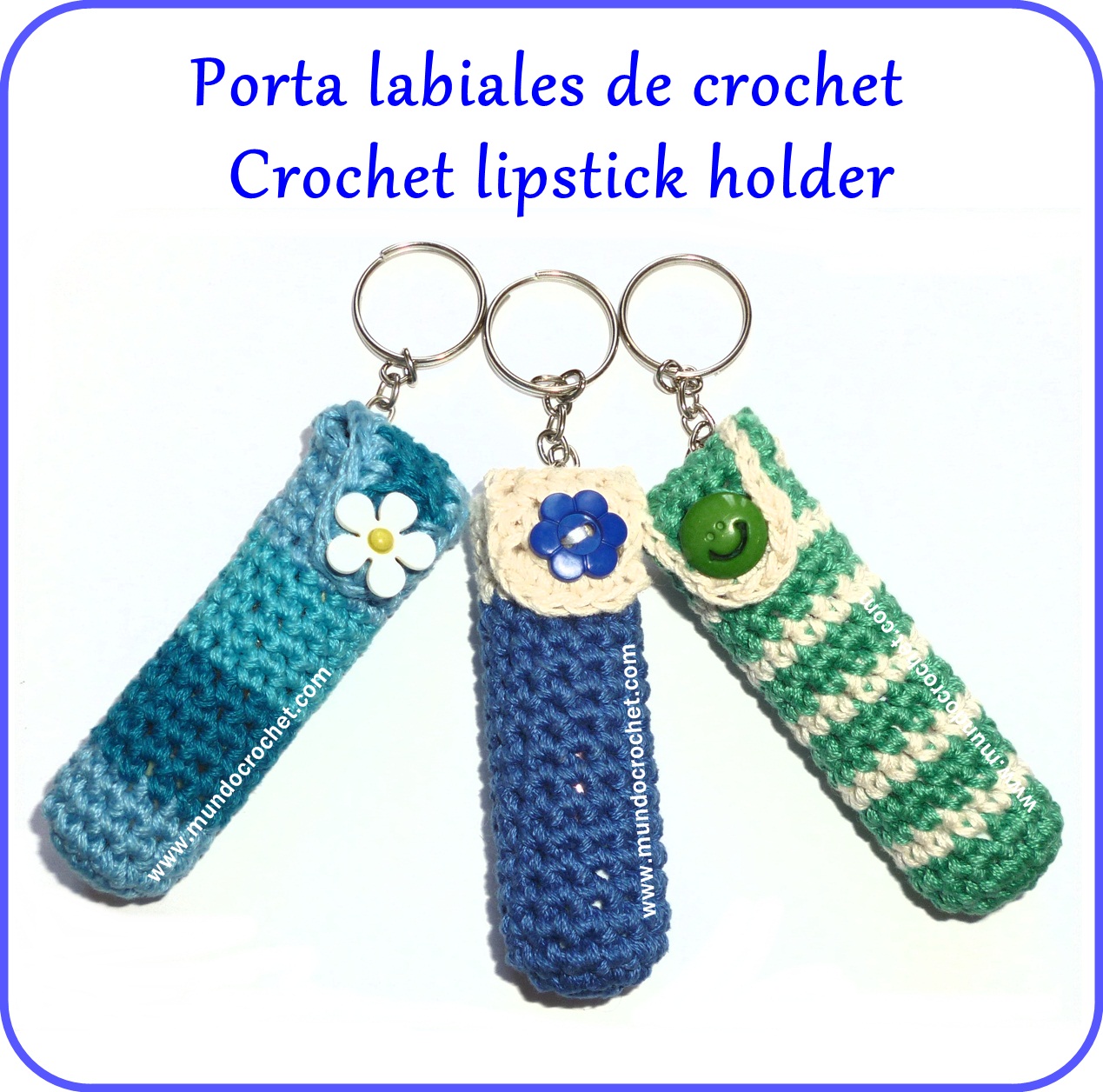 Porta labiales crochet - Crochet lipstick holder - вязание крючком Держатель губной помады Porta labiales-foto1