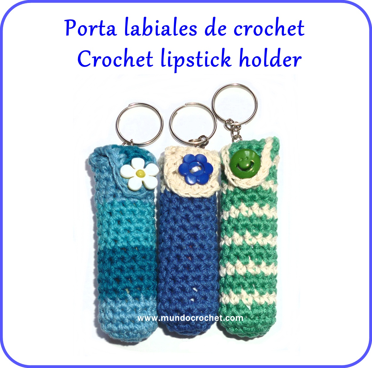 Porta labiales crochet - Crochet lipstick holder - вязание крючком Держатель губной помады Porta labiales-foto2