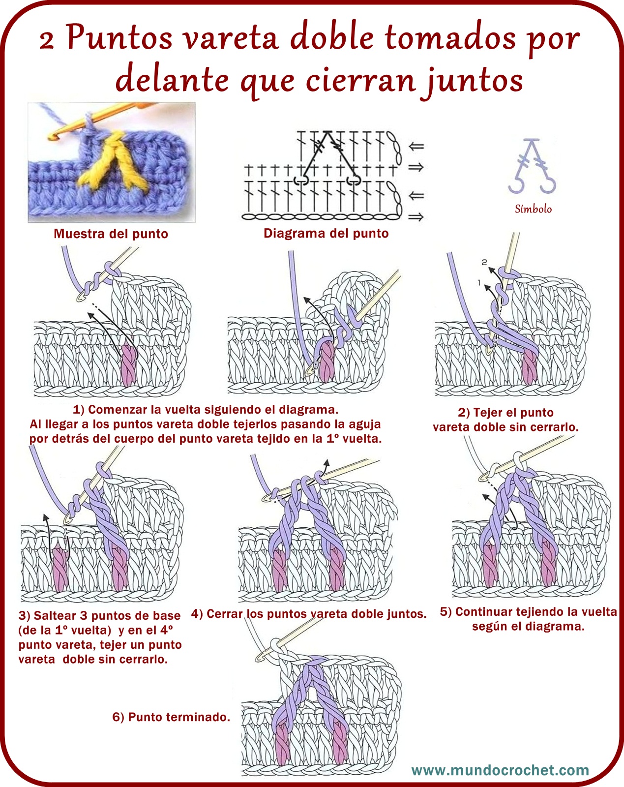 82-2 puntos vareta doble tomados por delante que cierran juntos