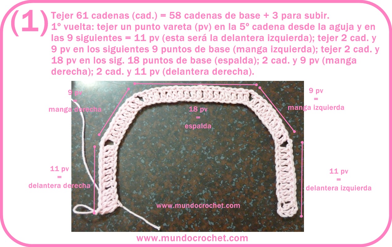 Saquito o Camperita a crochet para niña Saquito o Camperita a crochet para niña