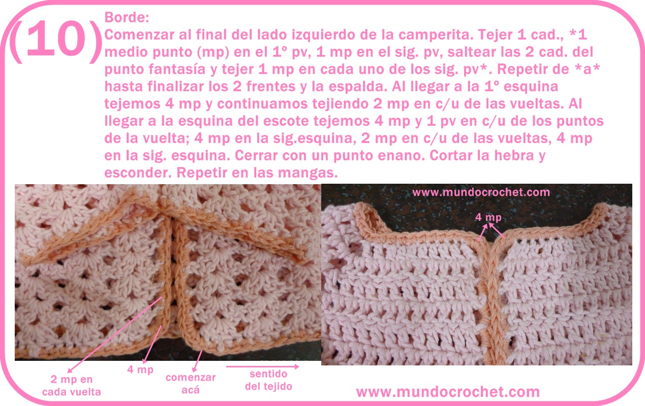 Saquito o Camperita a crochet para niña Saquito o Camperita a crochet para niña