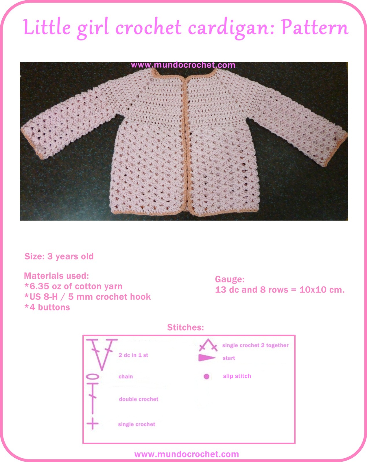 Little girl crochet cardigan Little girl crochet cardigan