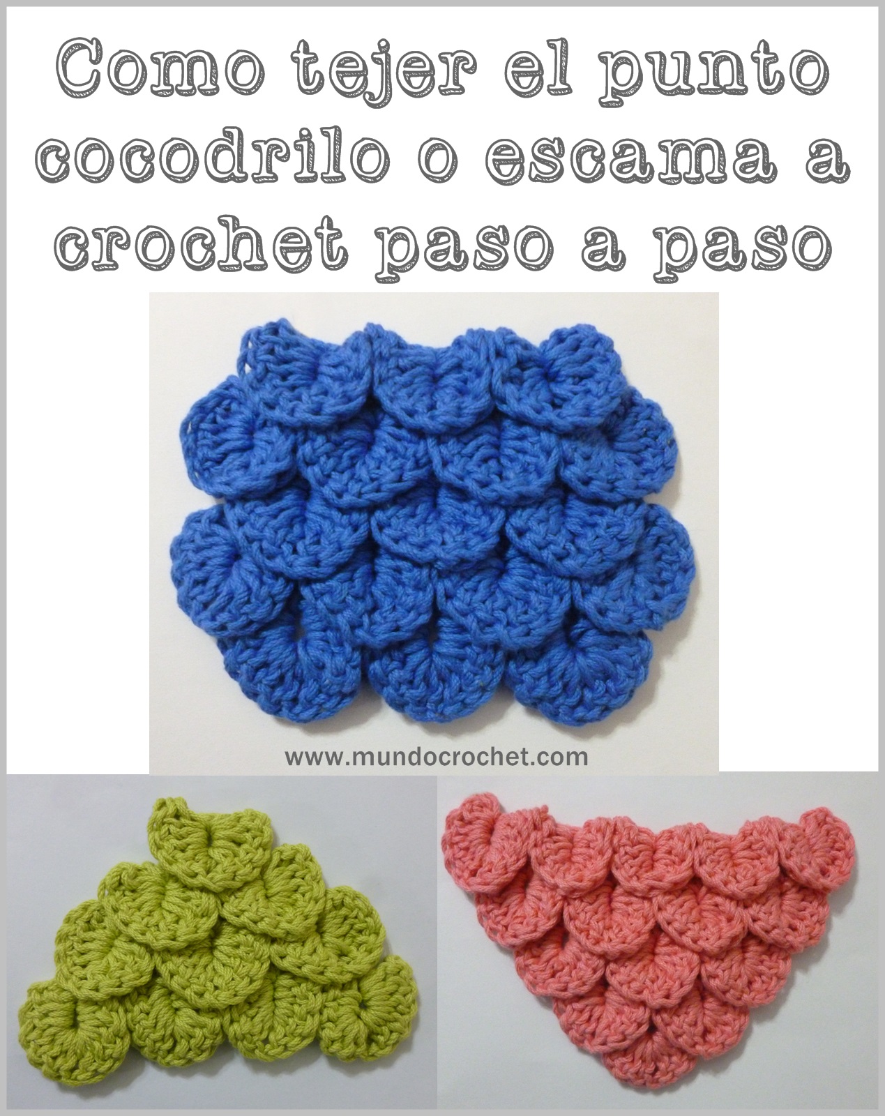 Como Tejer El Punto Cocodrilo O Escama A Crochet O Ganchillo Patron Y Paso A Paso Mundo Crochet